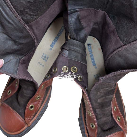 Converse 2006 Star 70 XXHI Brown Suede Leather Knee High Sneaker Boot Womens 9.5 - Picture 9 of 12